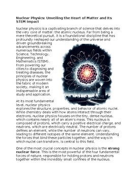 Nuclear Physics & STEM - No Prep - Worksheet - 100% Editable