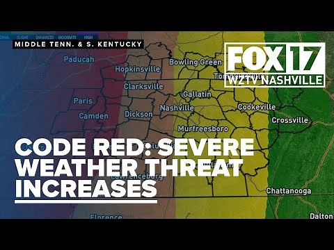 CODE RED: Severe weather threat increases for western Middle Tennessee counties