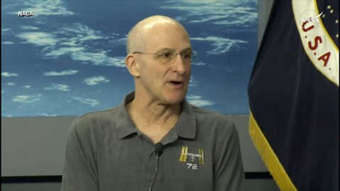 Astronaut on board International Space Station returns after four missions in space