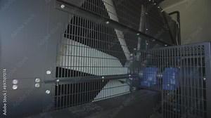 Diesel electric generator engine close-up. Detailed shot of diesel generator engine. Industrial diesel power generator close-up