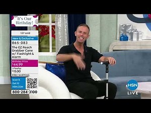 The EZ Reach Grabber Cane with Flashlight and Alarm on HSN with Chad Allen @TVchad