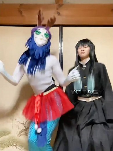 Muichiro dance with Gyokko 💀🤣 #demonslayer #anime #cosplay #kimetsunoyaiba