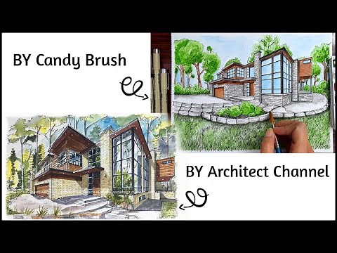 Drawing A House in Two Point Perspective | Timelapse | Collaboration with Architect Channel