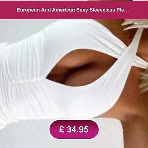 European And American Sexy Sleeveless Pleated Nightclub Mini Dress