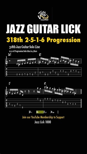 Modern Jazz Guitar Lick: 16th-Note Bebop & Diminished Cascade 🔥 | Lick #318