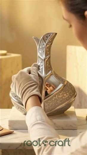 How a Silver Flower Vase is Made | Handcrafted Process ✨#MakingProcess #HandcraftedDecor