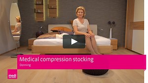 Donning a medical compression stocking with a toe