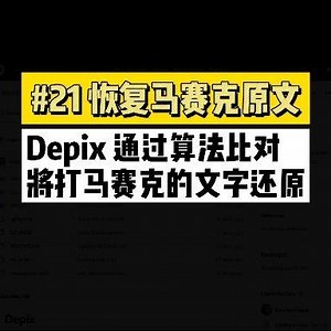 Depix通过算法比对将打马赛克的文字还原出来，去除马赛克