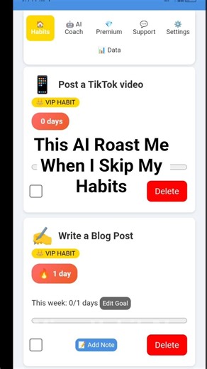 AI Roasts My Habits #buildinpublic #saas #habittracker