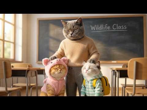 A Little Kitten’s Sweet Surprise for Their Teacher! 🍎🐱