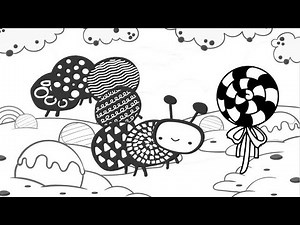 Caterpillar - Baby Sensory High Contrast tracking fun video - classical music Beethoven Mozart Candy