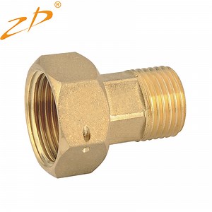 [Hot Item] Brass Pipe Fitting Water Meter Coupling G3/4 Female X G1/2 Male Thread Hex Connector Adapter