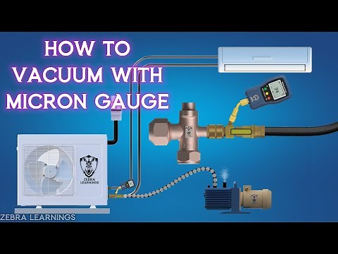 How to Do Vacuum in AC System Using Micron Gauge | Step-by-Step HVAC Tutorial | Animation