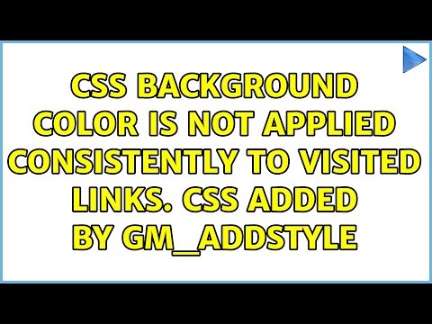 CSS background color is not applied consistently to visited links. CSS added by GM_addStyle