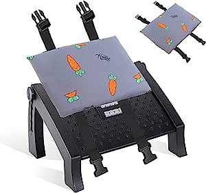 Footrest Under Desk at Work with Memory Foam Pad Office Foot Rest Adjustable 6 Height Position with Massage Surface and Roller Ergonomic Office Tilting Foot Stool Improves Posture for Friend, Family