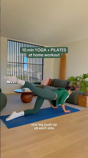 10 min Yoga + Pilates workout to improve strength and flexibility. #pilates #yogalates