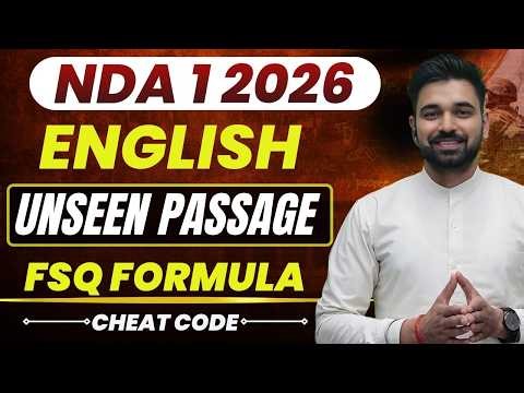 NDA 1 2026 English | Unseen Passage Trick | Cheat Code | Comprehension | Anuj Sir #nda2026 #nda