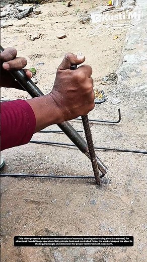 Manual Rebar Bending Technique for Foundation Reinforcement | Practical Site Method.