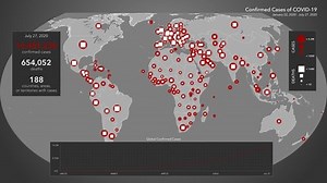 Animated Maps: Confirmed Cases of COVID-19 from January 22 to July 27 (4K)