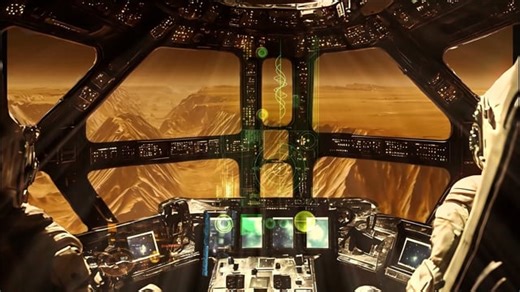 Cockpit, Space Ship, Planet Mars. Free Stock Video