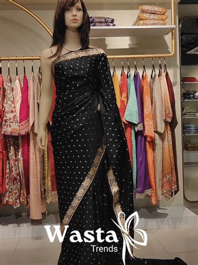 Looking for the perfect premium black saree? Your search ends with Zed black Premium. order now #wastatrends #blacksaree #saree