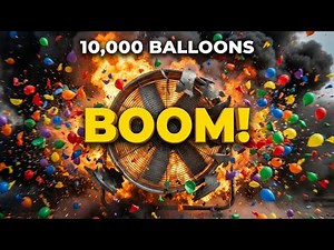 FAN vs 10,000 BALLOONS: EPIC EXPLOSION!
