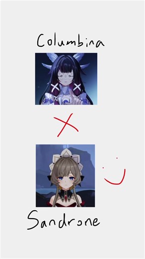 This was technically drawn in roblox free draw ✍️ so excuse the quality still figuring out how to use this app #art #sandrone #columbina #wlw #yuri