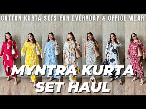 MOST BEAUTIFUL COTTON KURTA SETS FOR EVERYDAY WEAR | MYNTRA KURTA SET HAUL