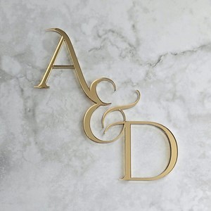 Wedding Initials Monogram Cake Charm | Initials Cake Topper | Cake Decor | Acrylic Mirror Toppers | Personalised Cake Toppers & Charms - Etsy UK