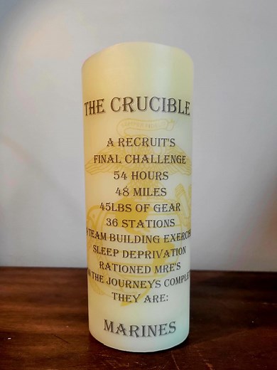 US Marine Corps Crucible LED Candle: Personalized Flag & EGA Image - Etsy