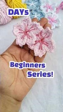 Crochet Cherry Blossoms (sakura) flower 🌸| Day 4 #crochet #shorts #crocheting #handmade #diy #art