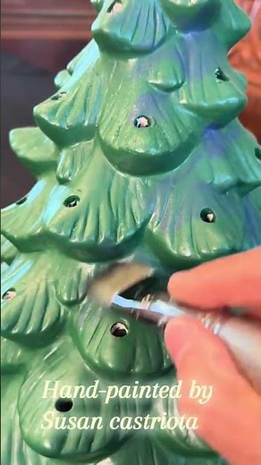 How to paint a Ceramic bisque Christmas tree #christmascreations #christmas #christmasdecoration
