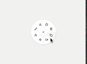 Radial menu interaction using AI