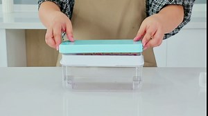 Ice Cube Tray with Lid and Bin 2 * 32 Stackable Ice Trays for Freezer with Ice Bin, Scoops, Tongs, Ice Molds Press to Release All Ice Pink…