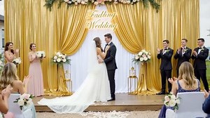 10x10 ft Gold Sequin Backdrop Curtain Panels for Parties, Wrinkle Free Glitter Photo Backdrop Drapes 2 Panels 5x10FT Shimmer Back Drop Cloth for Wedding Birthday Christmas Photography Background
