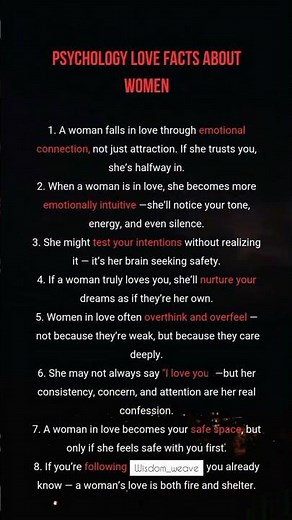 Psychology Love Facts About Women 💕 | Emotional Connection Explained | Wisdom_Weave Relationship