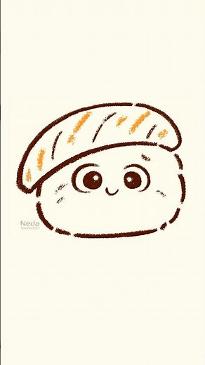 How To Draw Cute Sushi - Easy Step by Step Cartoon Drawing Tutorial #kawaiifood #chibifood #sushisrt