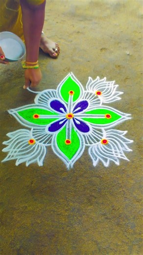 குட்டி கோலம் 💥 simple and beautiful rangoli kolam designs #dailykolam #ytshorts #shortsfeed