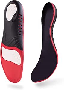 Arch Support Shoe Insoles (2 Pairs) for Men and Women Plantar Fasciitis Orthotics Shoe Inserts Arch Pain High Arch Relieve Flat Feet Foot-Running Athletic Gel Shoe Insoles(XS,Red)