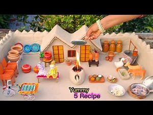 cooking 5 recipe in miniature kitchen || best of miniature cooking in clay house || #minikitchen