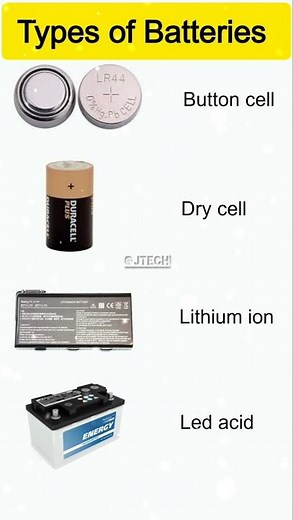 Types of Batteries💻 #electronic #electrical #education #engineering #technology #technical