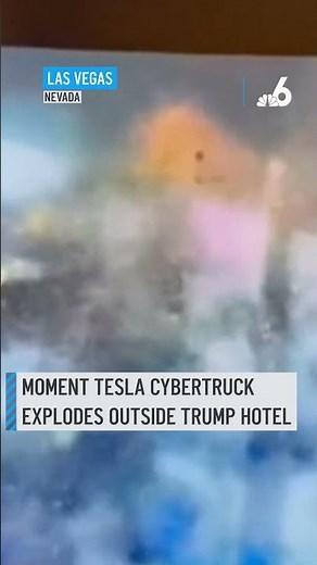 Moment Tesla Cybertruck explodes outside Trump hotel