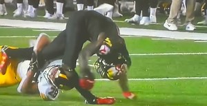 Maryland WR Dontay Demus Jr. Suffered A Horrific Leg Injury Against Iowa (VIDEO)
