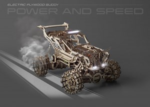 Wooden Marvels precision wooden kits enhaced with electronics, motors and LEDs