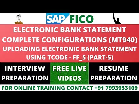 UPLOADING ELECTRONIC BANK STATEMEN TUSING TCODE - FF_5 , SAP FICO ECC AND S4 HANA TRAINING