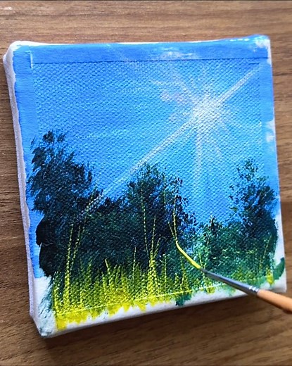 7.8K views · 155 reactions | Spring flowers on a sunny day acrylic painting ☀️ #painting #acrylicart #acrylicpainting #art #fblifestyle #spring | Vinee Painting | Facebook