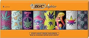 BIC Maxi Pocket Lighter, Special Edition Counterculture Series, 8 Count Pack of Lighters