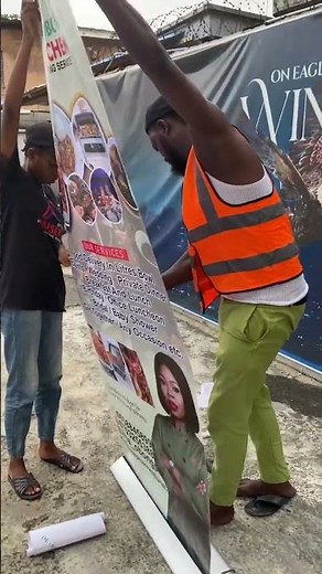 Roll up banner neatly delivered.