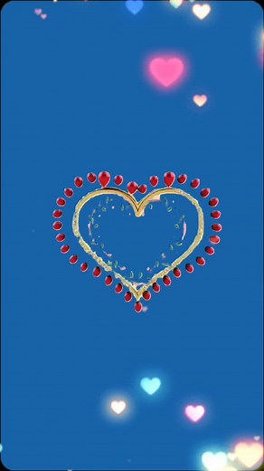 Animated Heart Art with Flowers and Cute Animal Faces