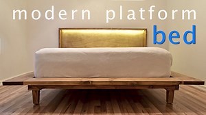 How to Build a Modern Platform Bed w/ Lights | Queen Bed | DIY